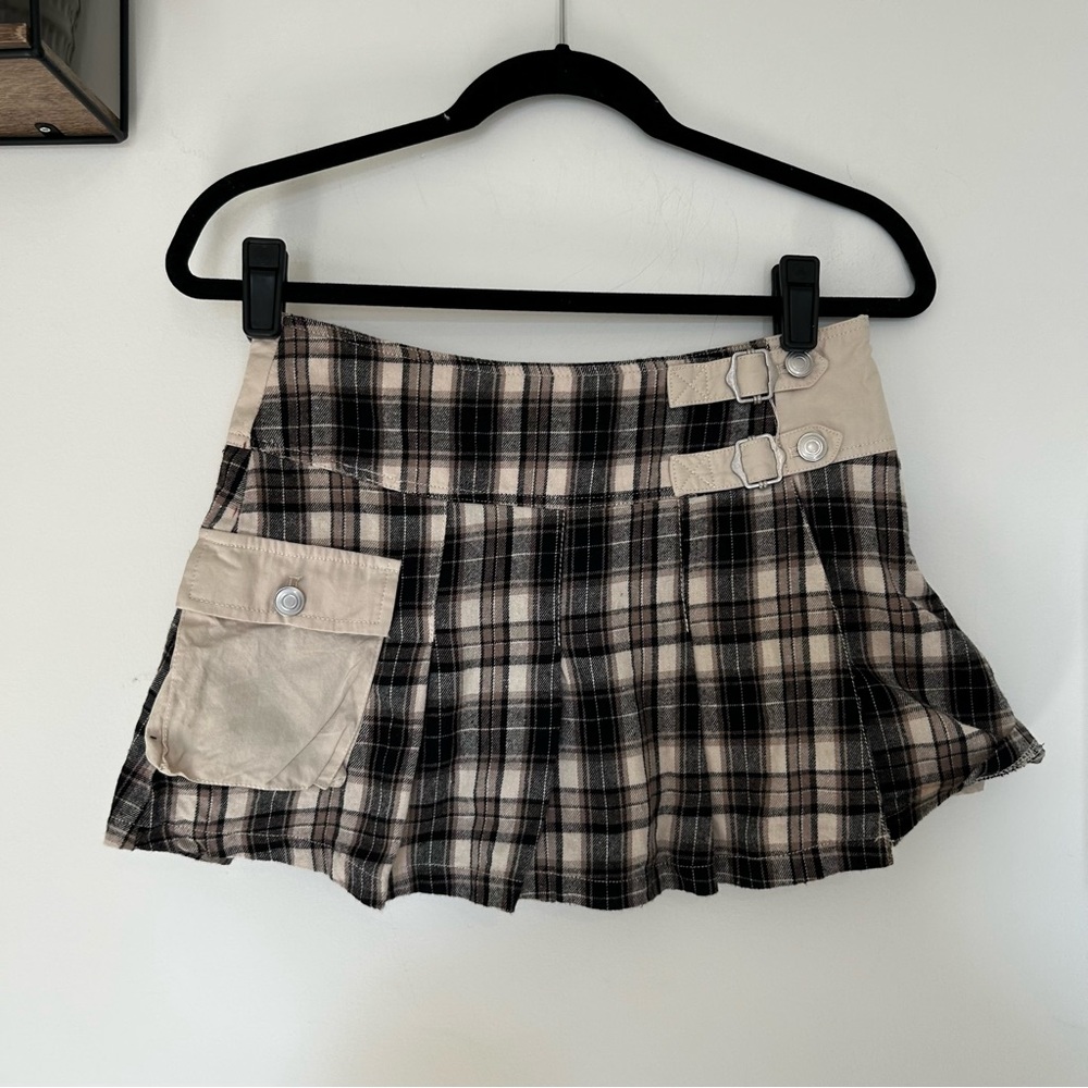 L.A. Hearts Plaid Pleated Mini‎ Skirt Skort Size Small
